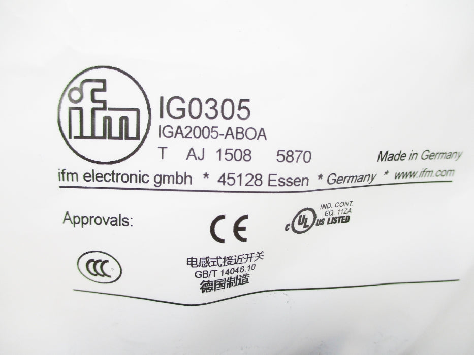 IFM EFECTOR IG0305 IGA2005-ABOA NSMP