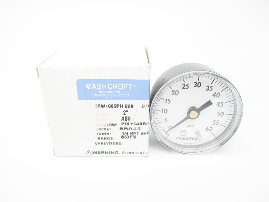 ASHCROFT 20W1005PH02B60# 0-60PSI 2" NSMP