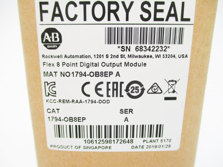 ALLEN BRADLEY 1794-OB8EP SER. A DATE: 2019 NSFS