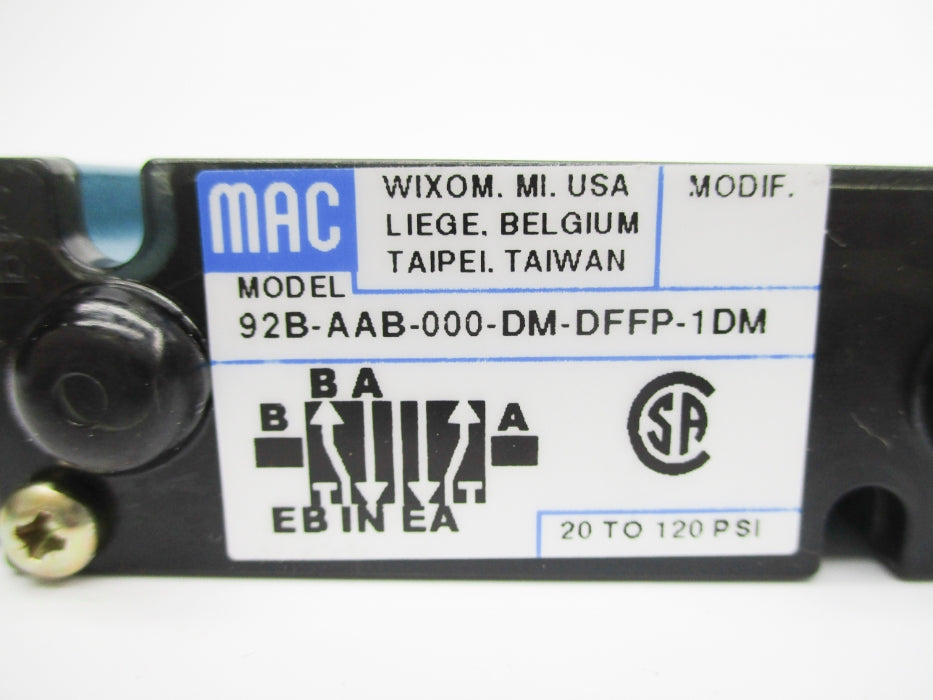 MAC 92B-AAB-000-DM-DFFP-1DM 24VDC 20-120PSI NSNP