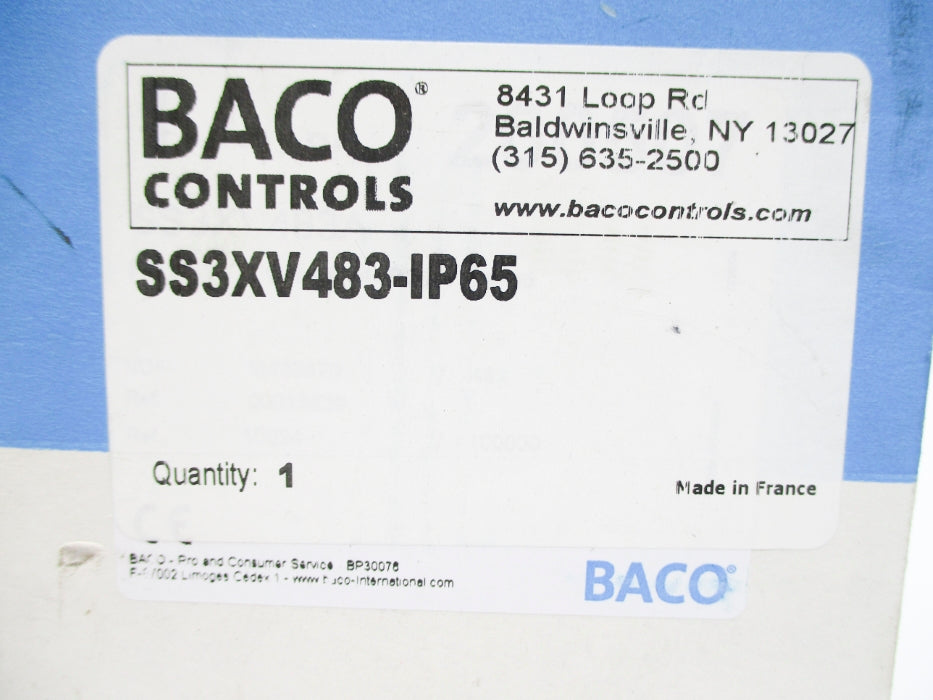 BACO CONTROLS SS3XV483-IP65 NSMP