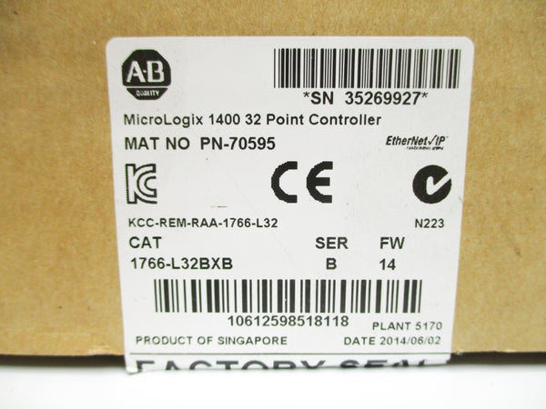 ALLEN BRADLEY 1766-L32BXB SER. B F/W 14 NSMP