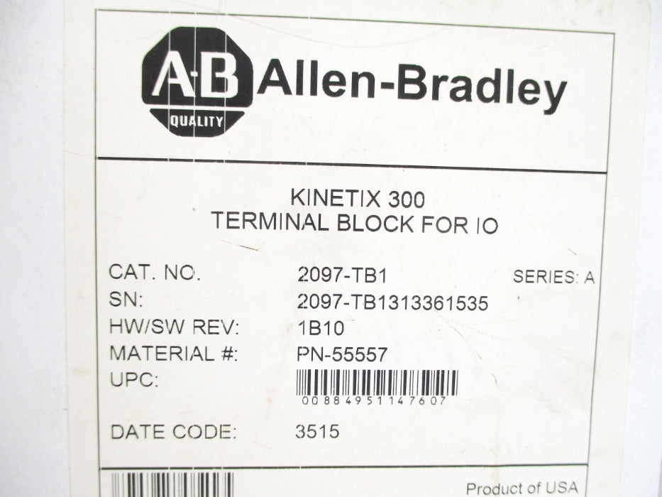 ALLEN BRADLEY 2097-TB1 SER. A (BK/WH) NSMP