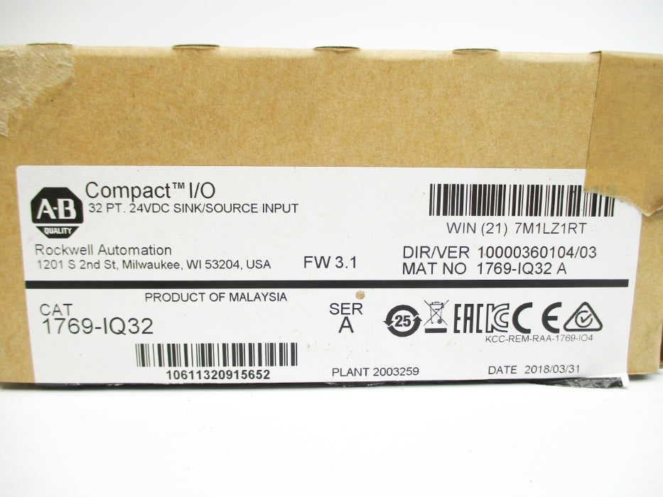 ALLEN BRADLEY 1769-IQ32 SER. A F/W 3.1 NSMP