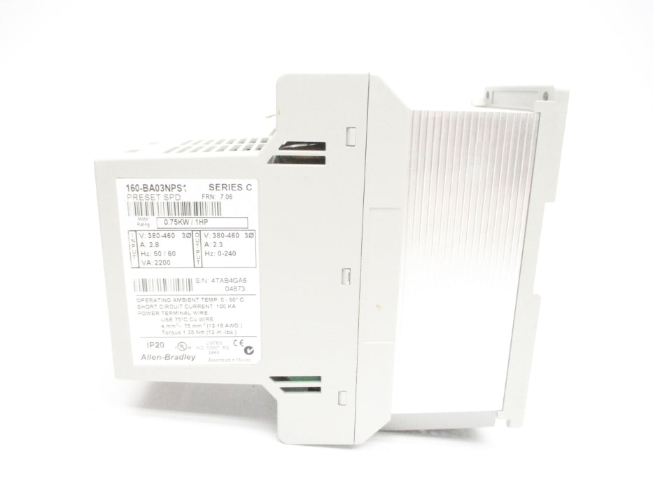 ALLEN BRADLEY 160-BA03NPS1 SER. C F/W 7.06 (BR/WH) NSMP