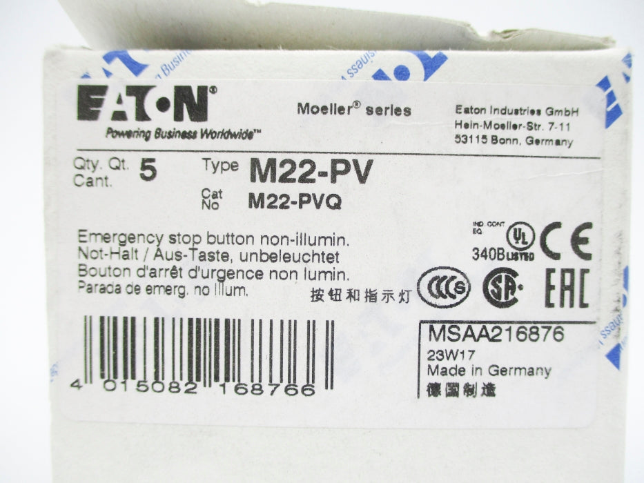 EATON M22-PV (PKG OF 5) NSMP