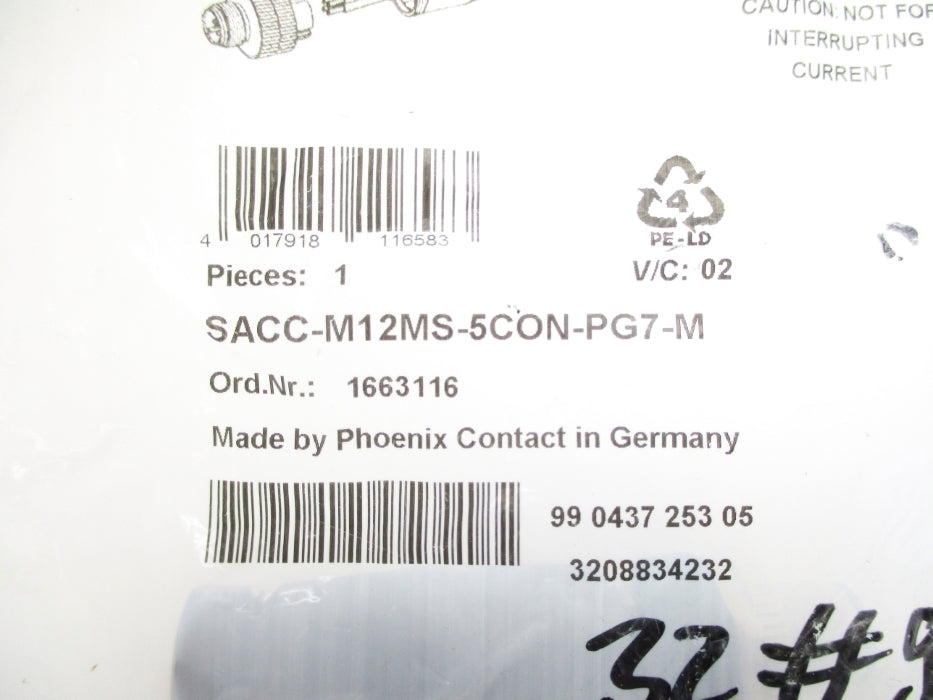 PHOENIX CONTACT SACC-M12MS-5CON-PG7-M 1663116 NSMP