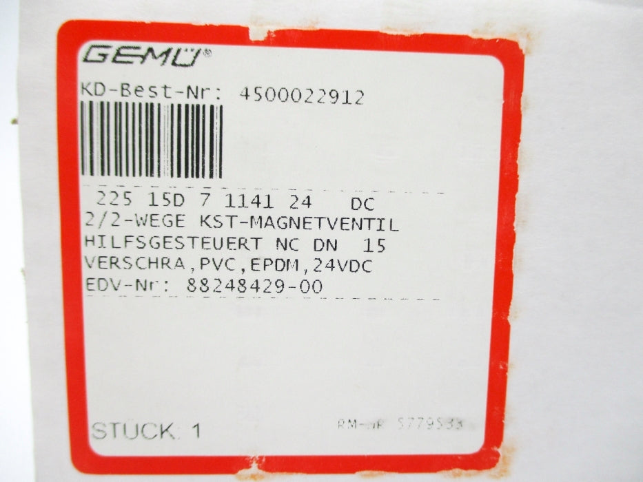 GEMU 88248429-00 22515D7114124DC 24VDC NSMP