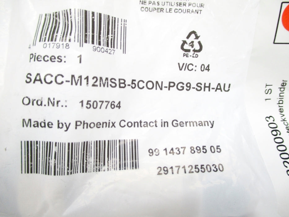 PHOENIX CONNECTOR SACC-M12MSB-5CON-PG9-SH-AU NSMP