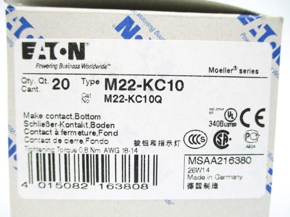 EATON M22-KC10 (PKG OF 20) NSMP