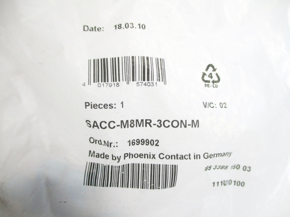 PHOENIX CONTACT SACC-M8MR-3CON-M 1699902 NSMP