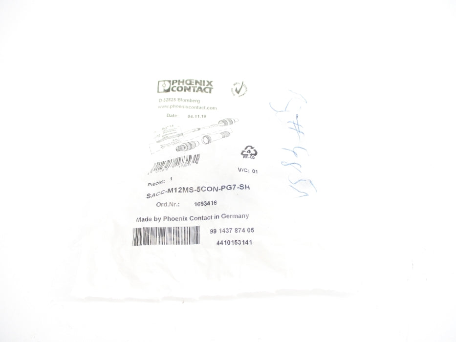 PHOENIX CONTACT SACC-M12MS-5CON-PG7-SH 1693416 NSMP