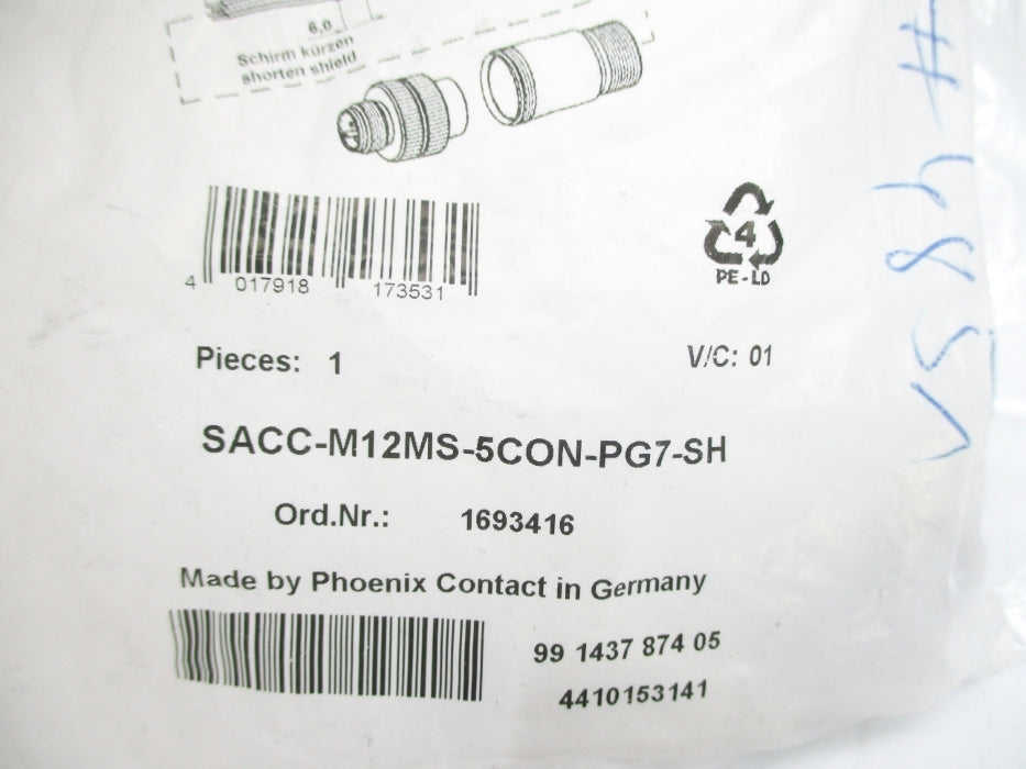 PHOENIX CONTACT SACC-M12MS-5CON-PG7-SH 1693416 NSMP