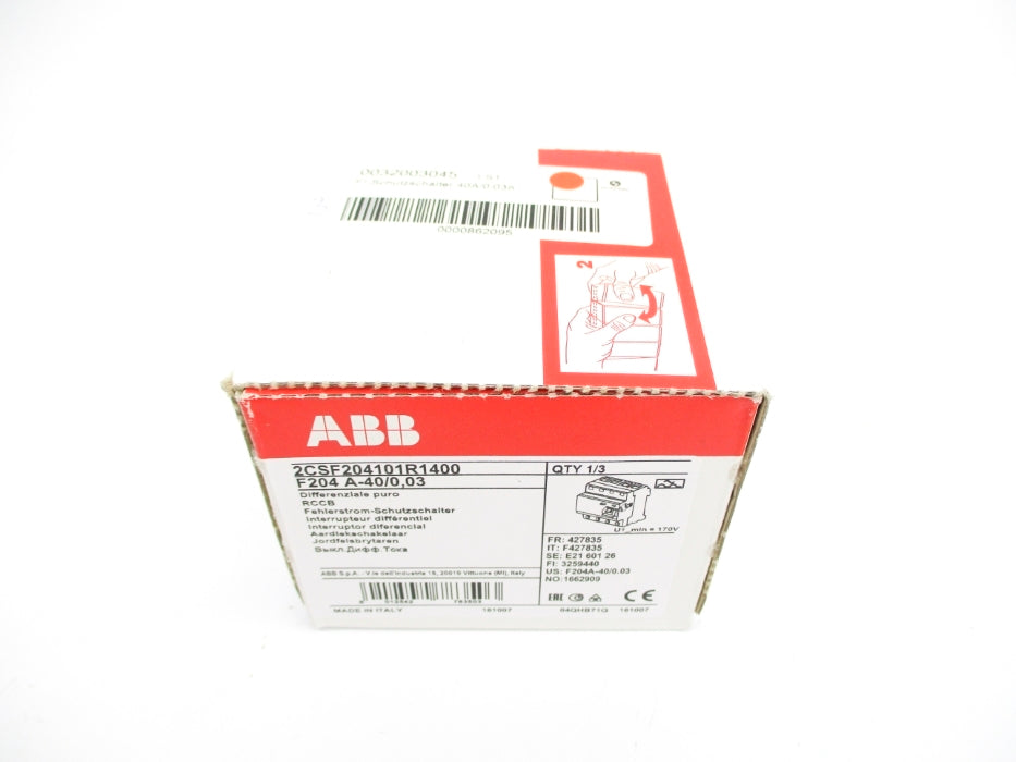 ABB 2CSF204101R1400 F204A-40/0.03 40A NSFS