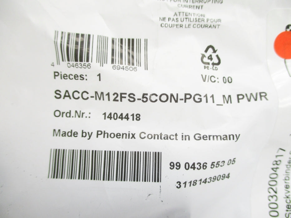 PHOENIX CONTACT SACC-M12FS-5CON-PG11_MPWR 1404418 NSMP