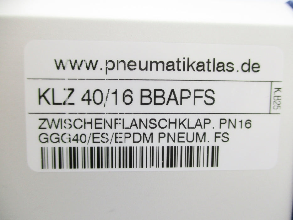 PNEUMATIK ATLAS KLZ40/16BBAPFS PN16GGG40/ES/EPDM NSNP