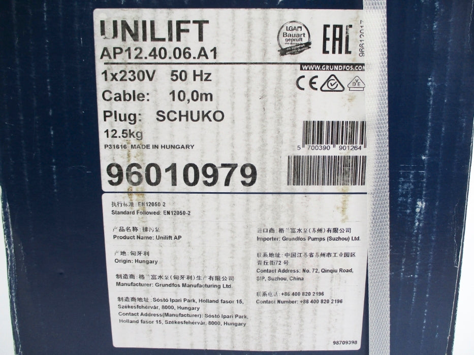 GRUNDFOS UNILIFT AP12.40.06.A1 96010979 NSFS