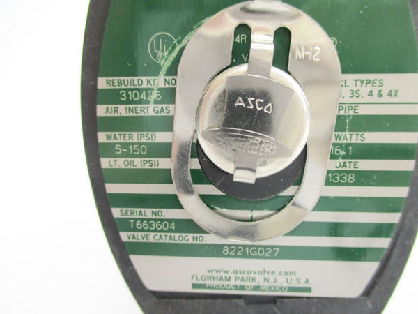 ASCO 8221G027 120V 5-150PSI 1" NSNP