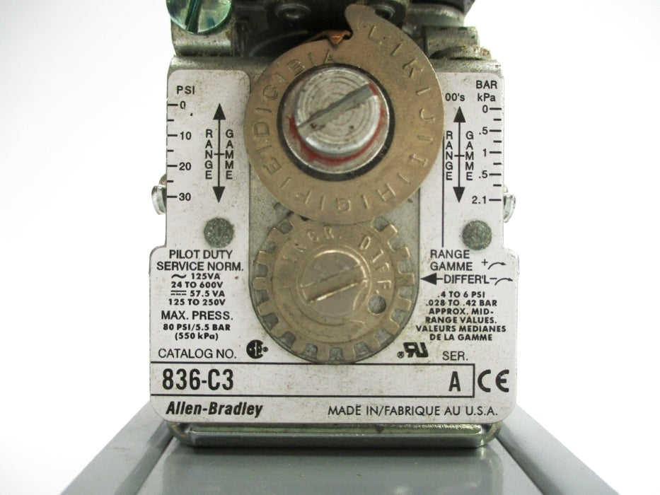 ALLEN BRADLEY 836-C3 SER. A 80PSI NSNP