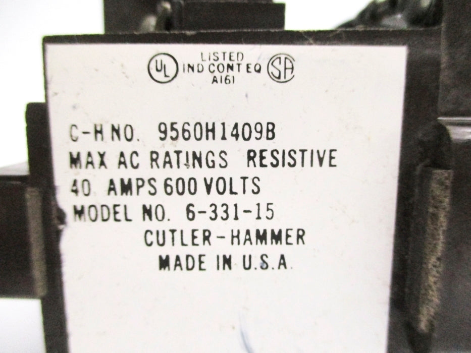 CUTLER HAMMER 9560H1409B 40A 104/120V NSNP