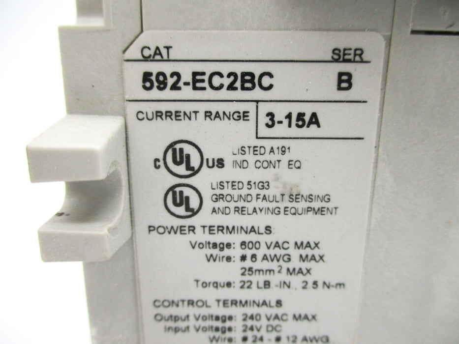 ALLEN BRADLEY 592-EC2BC SER. B 3-15A F/W 3.003 UNMP