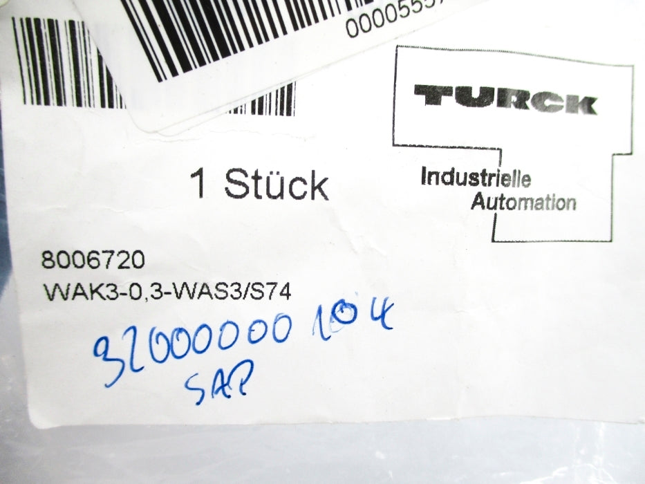 TURCK WAK3-0,3-WAS3/S74 8006720 NSMP