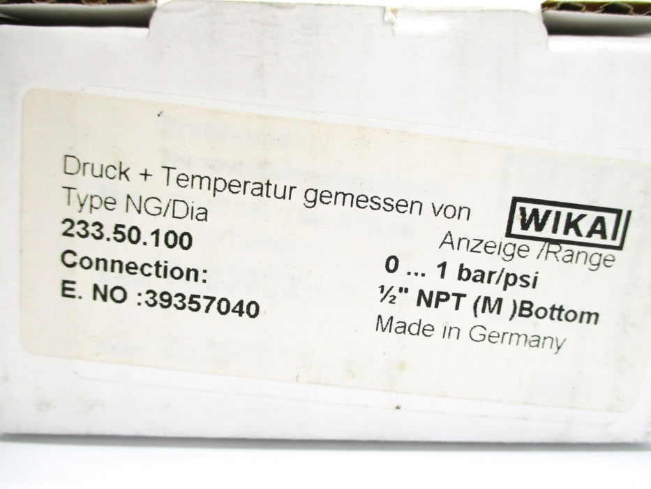 WIKA 233.50.100 14.5PSI NSMP