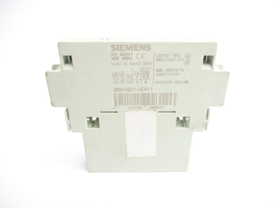 SIEMENS 3RH1921-1EA11 240V 10A NSMP