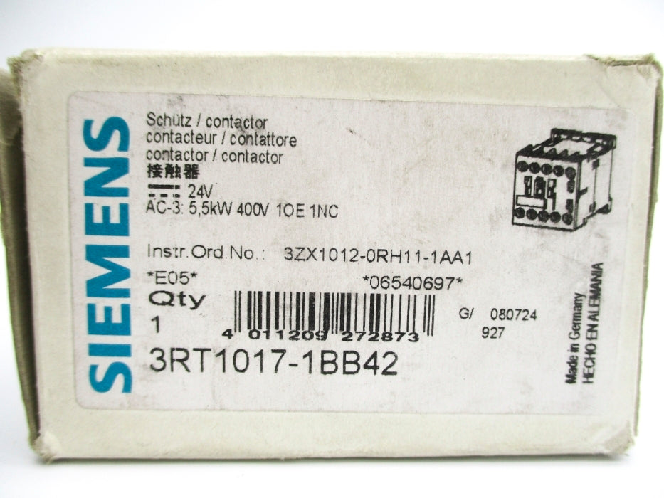 SIEMENS 3RT1017-1BB42 24VDC NSMP