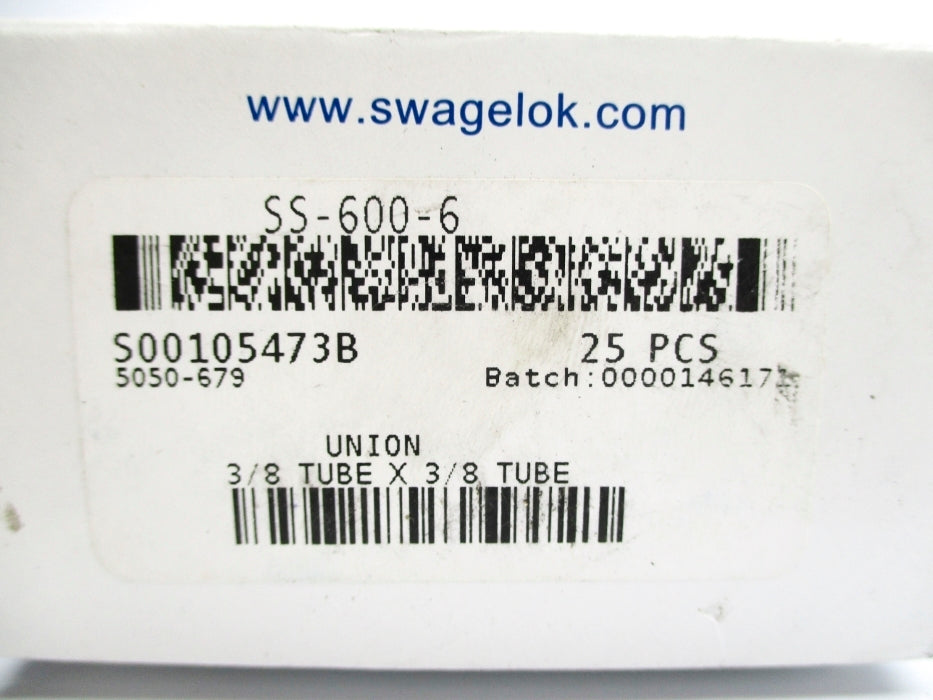 SWAGELOK SS-600-6 (PKG OF 25) NSMP