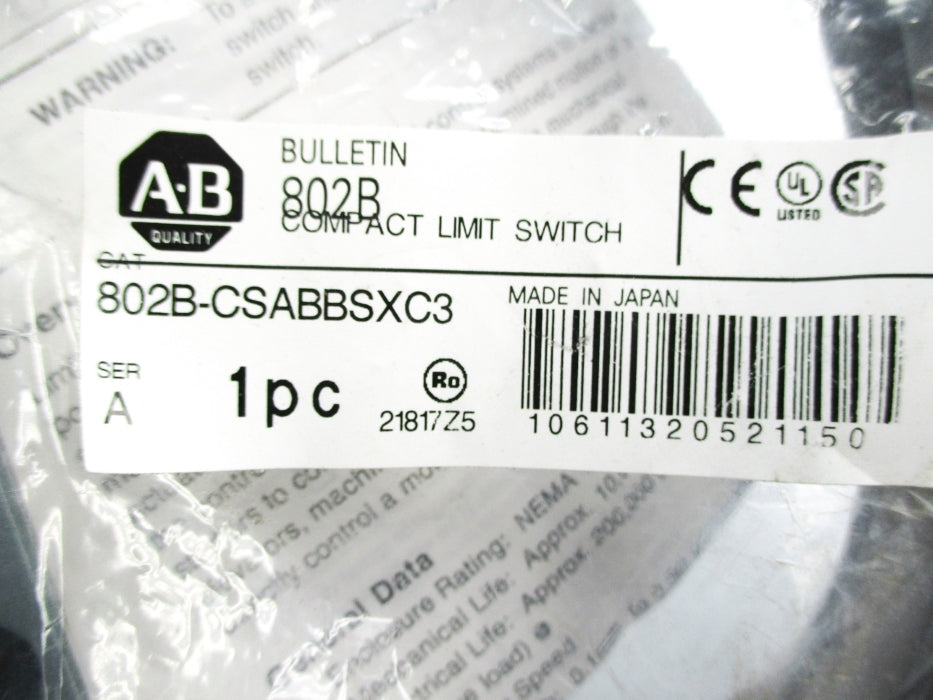 ALLEN BRADLEY 802B-CSABBSXC3 SER. A (WH) NSMP