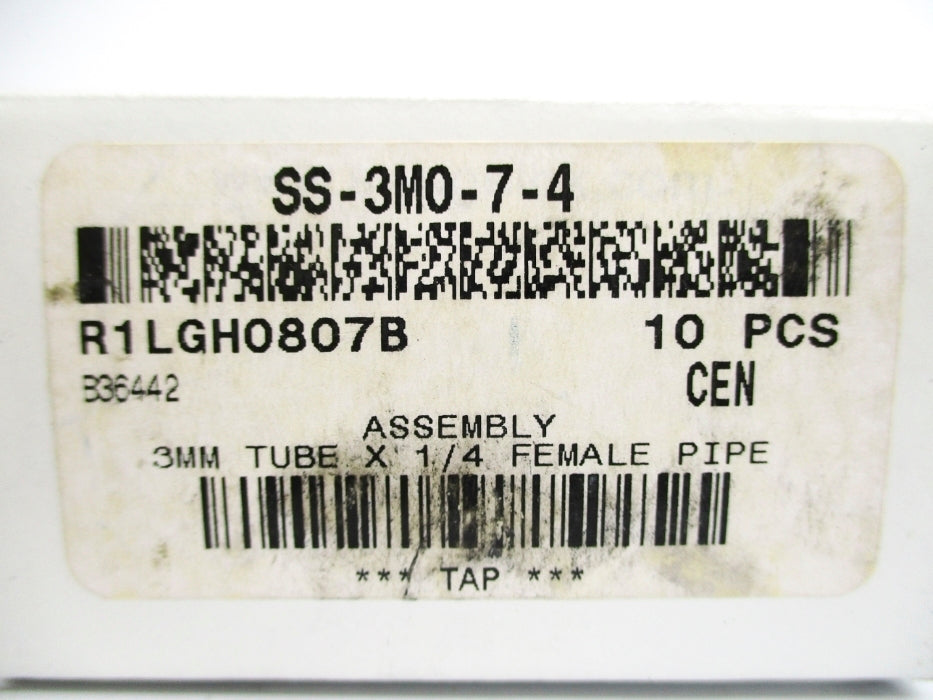 SWAGELOK SS-3M0-7-4 (PKG OF 10) NSMP