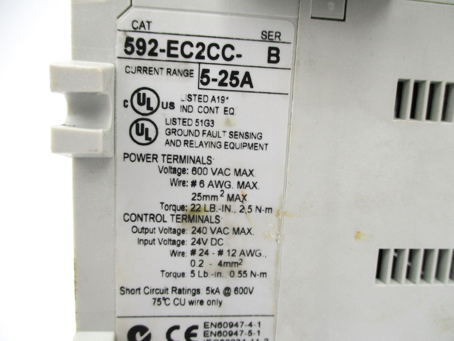 ALLEN BRADLEY 592-EC2CC SER. B 5-25A F/W 3.003 UNMP