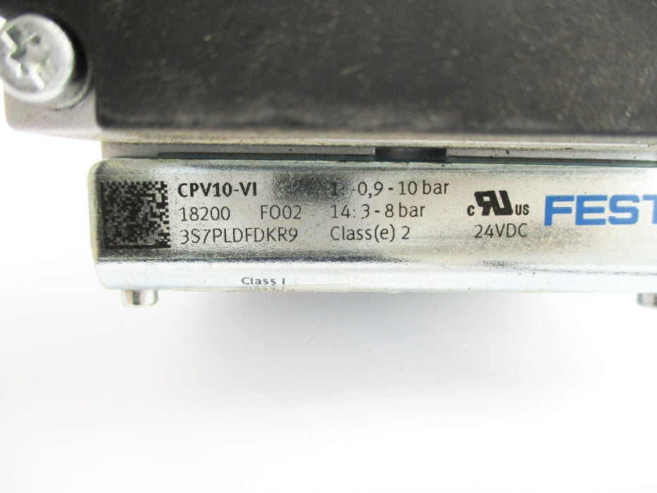 FESTO CPV10-VI 18200 W/ CPV10-GE-MP-8 18255 24VDC NSNP