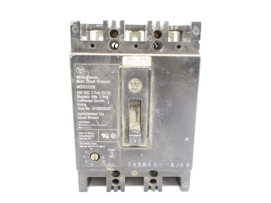 WESTINGHOUSE MCP0322CR 600VAC 3A UNMP