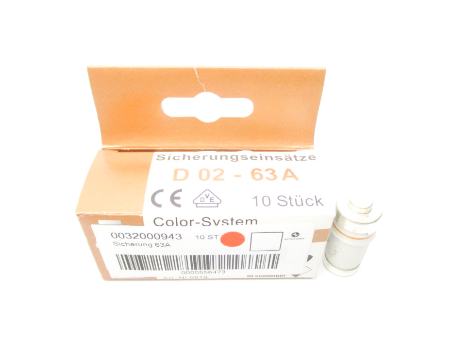 SCHNEIDER D02-63A 0819 63A 400V/250V (PKG OF 10) NSMP