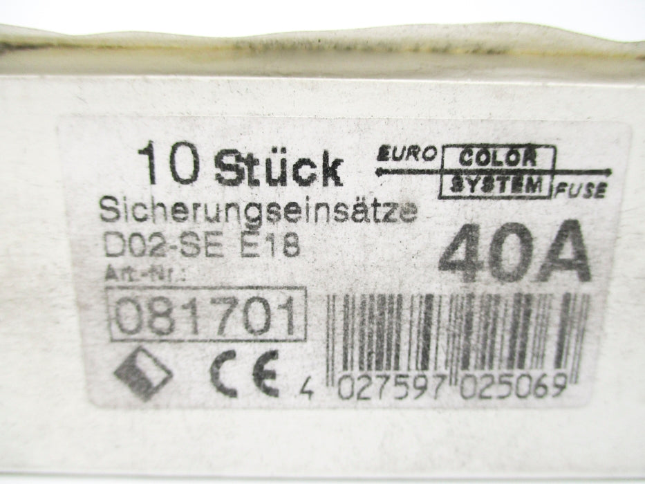 SCHNEIDER D02-SEE18 081701 40A 400V/250V (PKG OF 10) NSMP