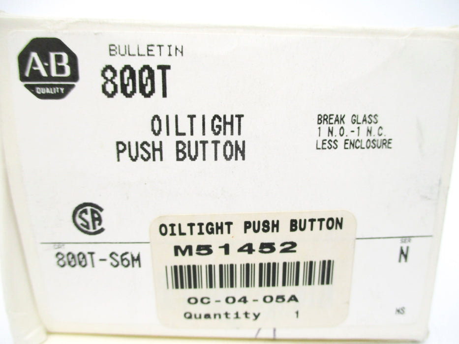 ALLEN BRADLEY 800T-S6M SER. N (GY/BL) NSMP