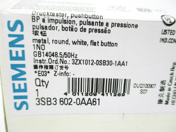 SIEMENS 3SB3602-0AA61 NSMP