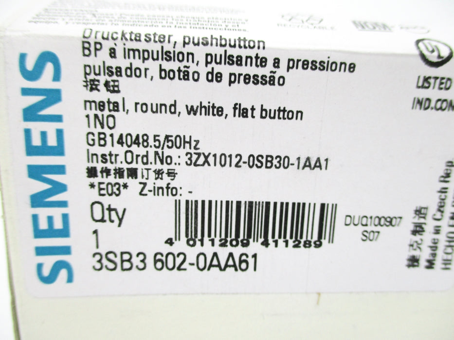 SIEMENS 3SB3602-0AA61 NSMP