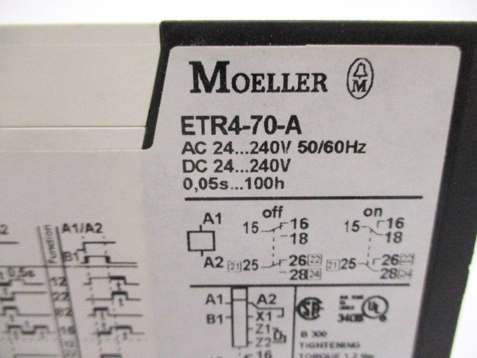 KLOCKNER MOELLER ETR4-70-A 24-240VAC/DC 0.05S-100H NSNP