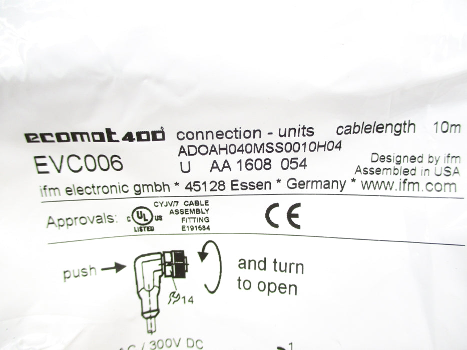 IFM EFECTOR EVC006 ADOAH040MSS0010H04 250VAC 4A NSMP