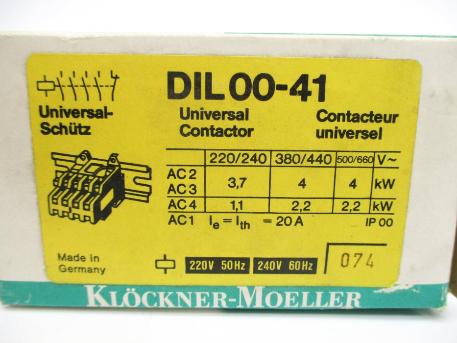 KLOCKNER MOELLER DIL00-41 220/240V NSMP