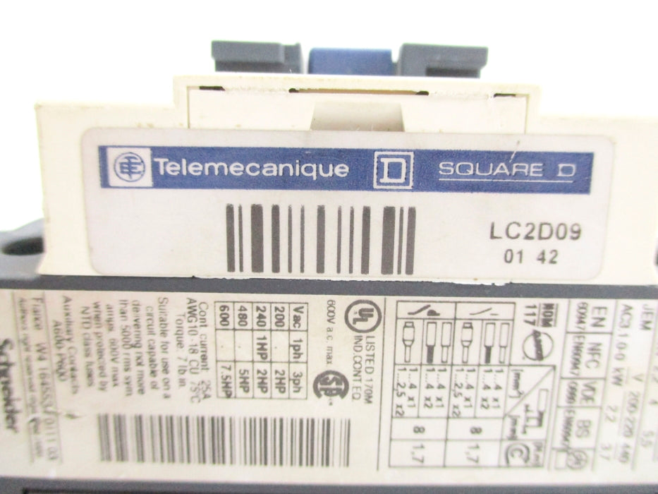 TELEMECANIQUE LC2D09B7 24V (AS PICTURED) NSNP