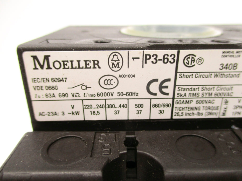 KLOCKNER MOELLER P3-63 (AS PICTURED1) NSNP