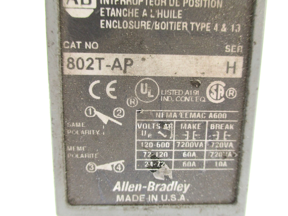 ALLEN BRADLEY 802T-AP SER. H UNMP