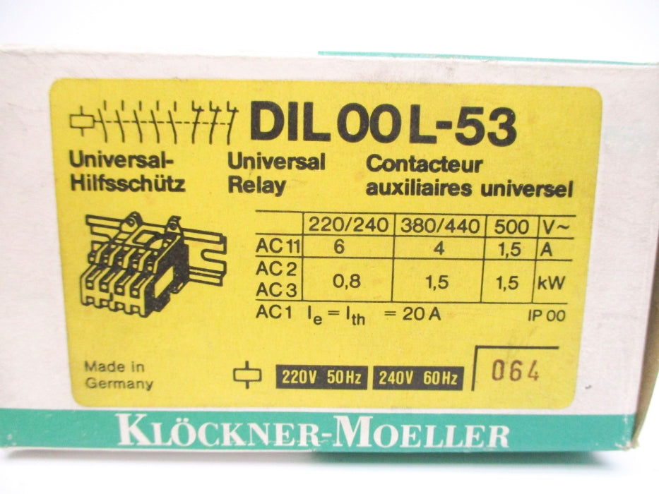 KLOCKNER MOELLER DIL00L-53 220/240V NSMP