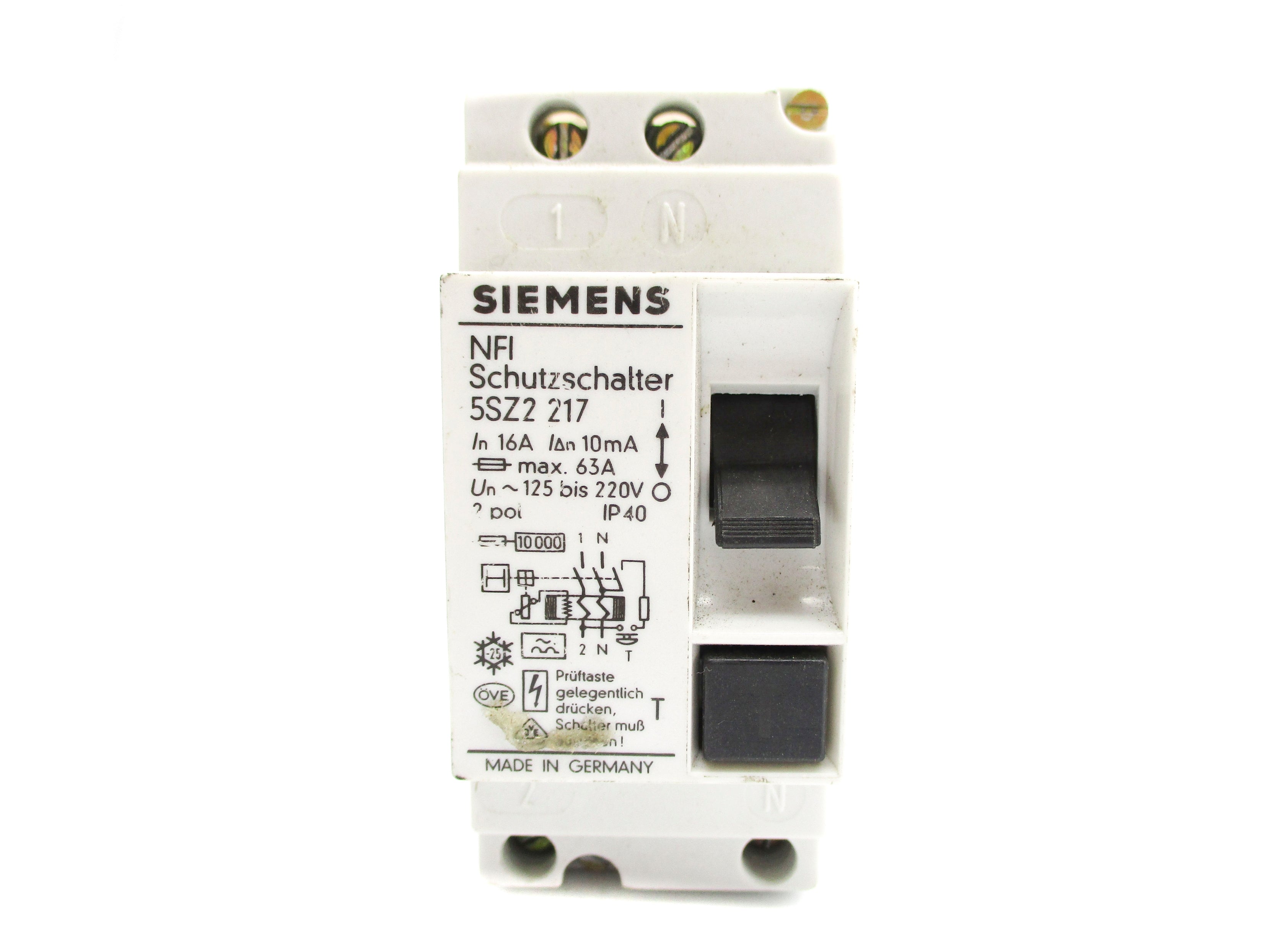 SIEMENS 5SZ2217 220V 16A NSNP