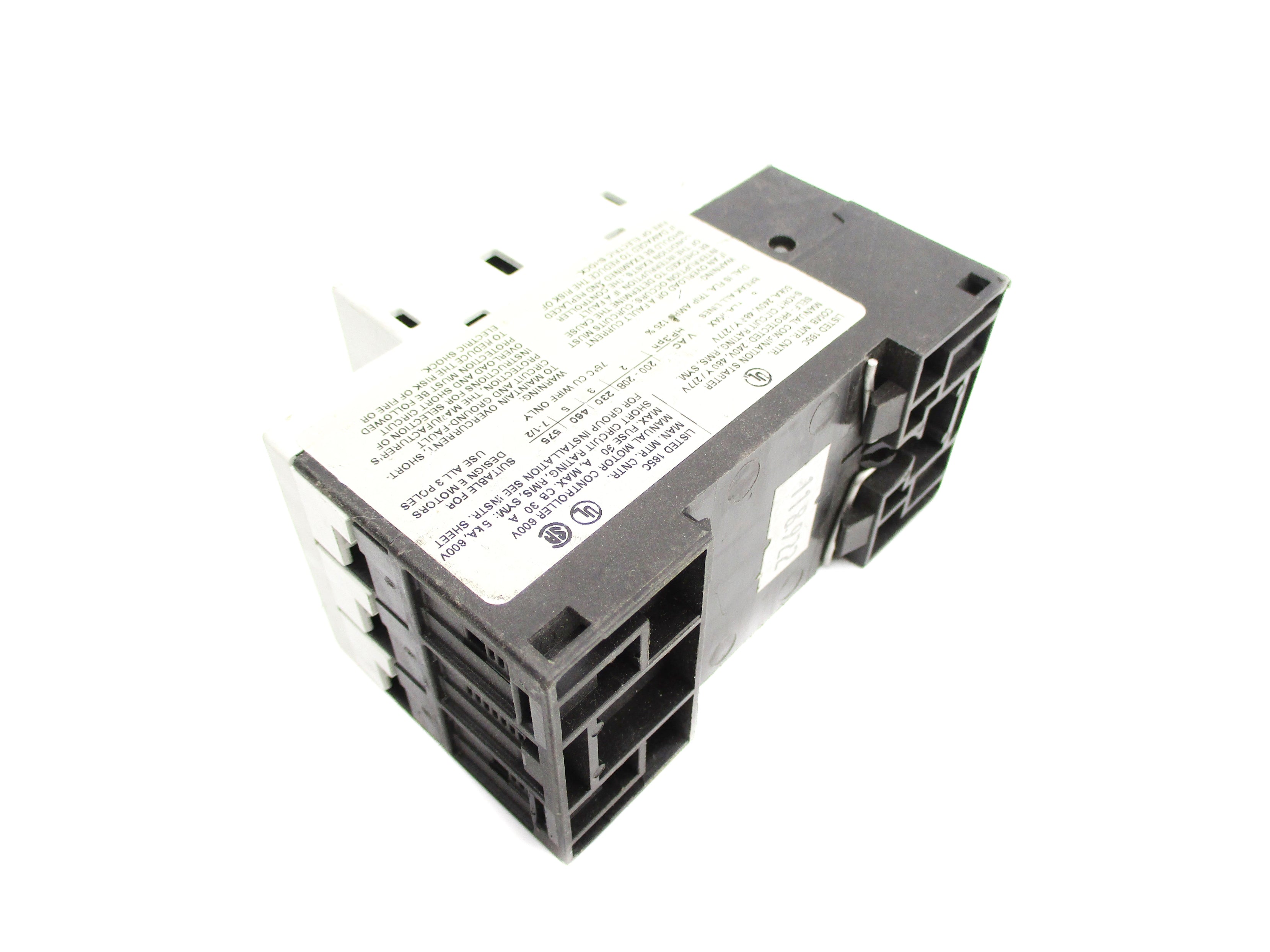 SIEMENS 3RV1011-1HA10 5.5-8A 600V NSNP