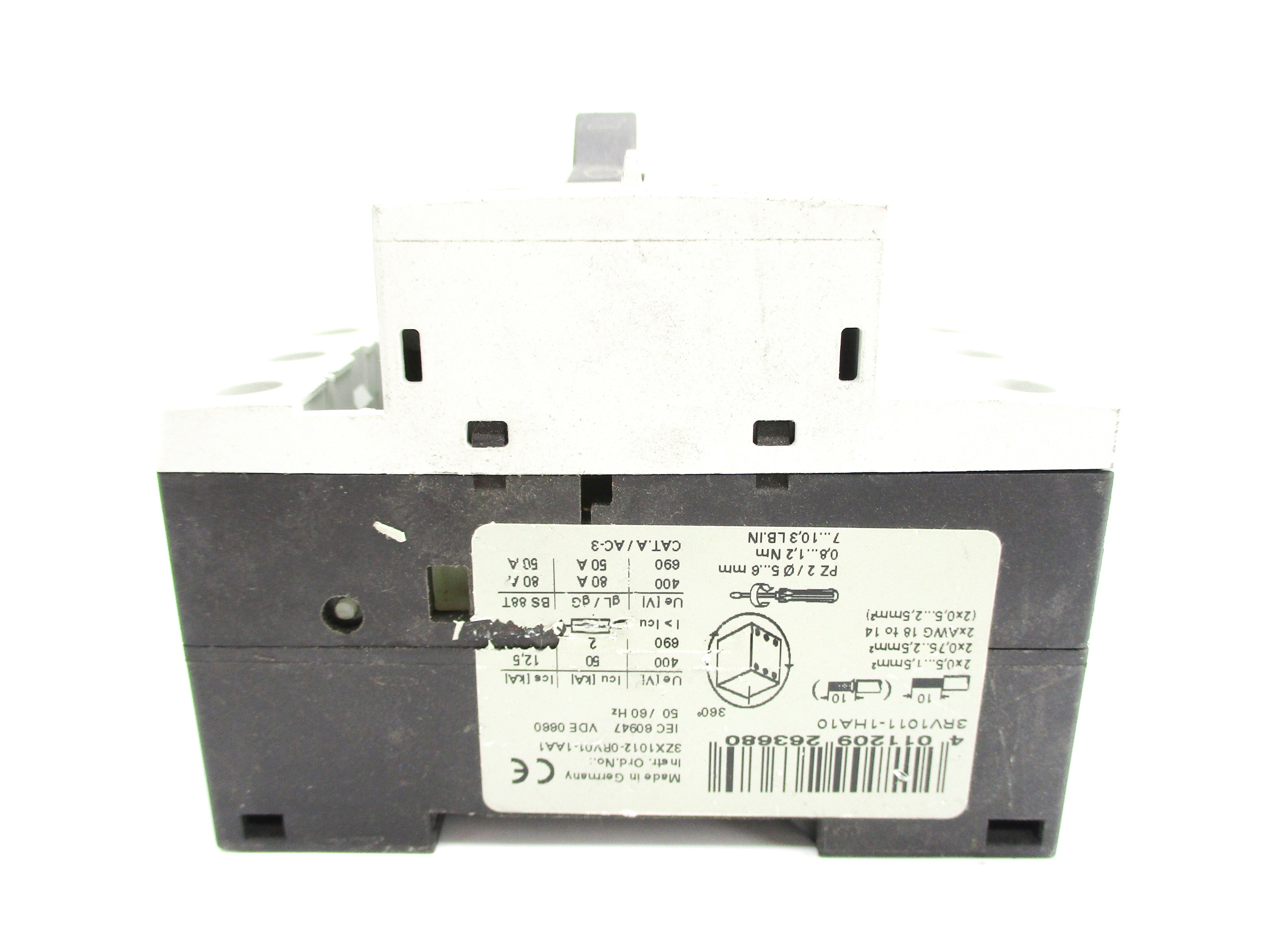 SIEMENS 3RV1011-1HA10 5.5-8A 600V NSNP